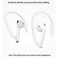 Okaeya Anti Slip Silicone Earhooks Secure Fit Hooks Anti-Lost Ear Hook for Apple Airpods (White).